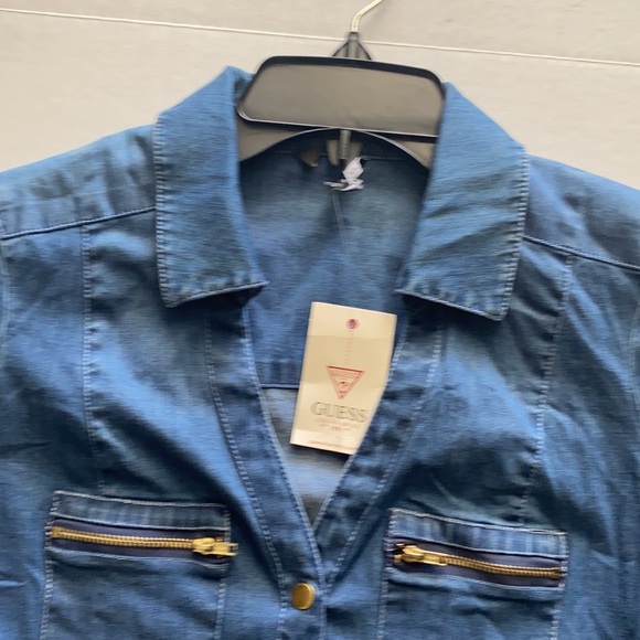 New GUESS Denim Long Sleeve Shirt SZ S - Picture 2 of 2
